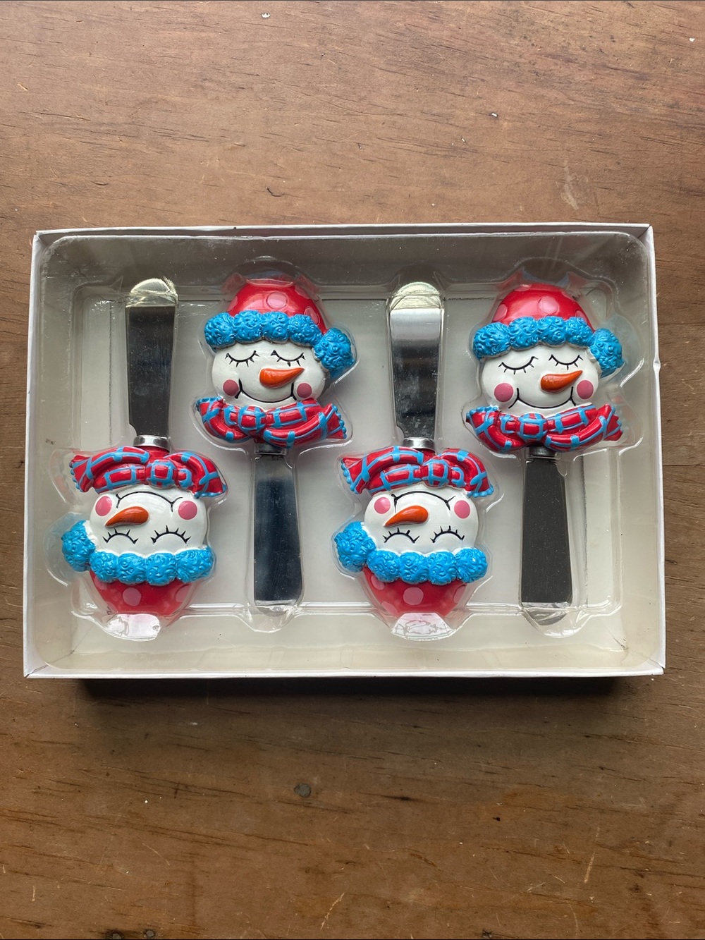 Snowman Spreader Cheese Knife Appetizer Holiday Christmas Set
